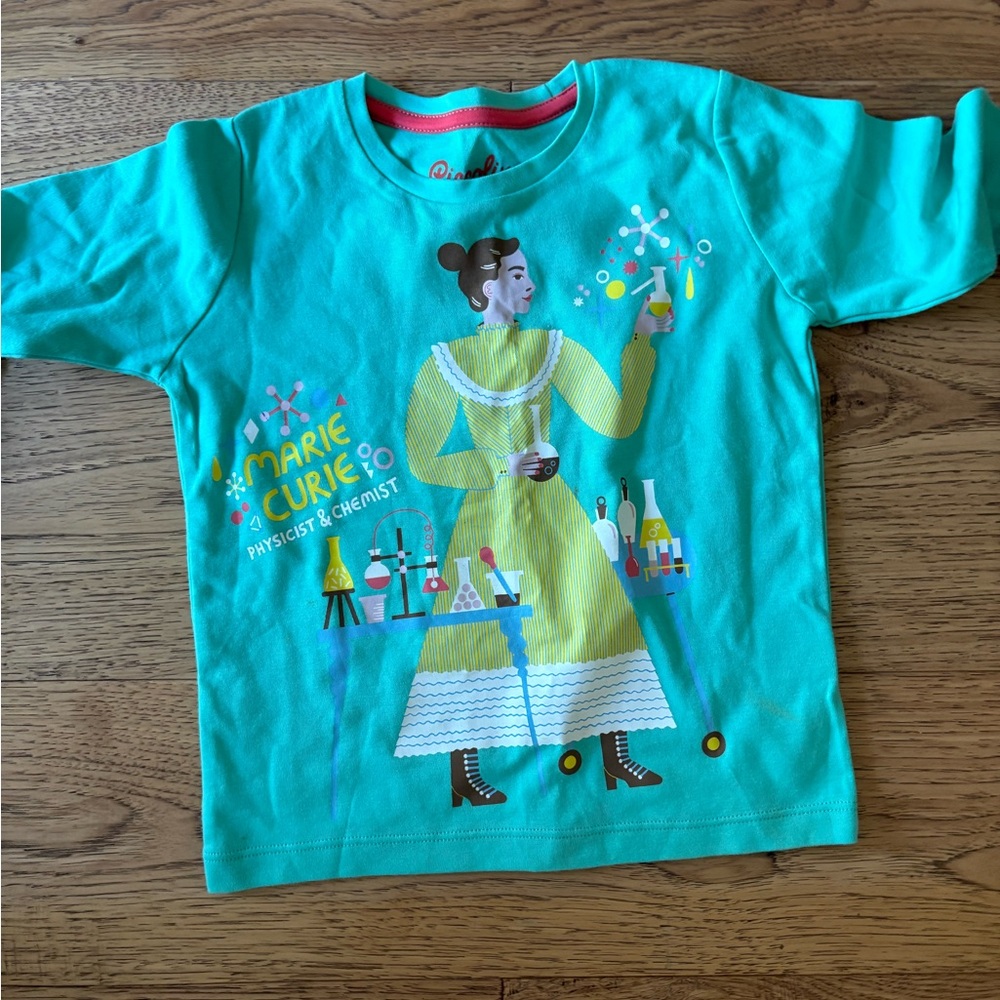 Marie Curie Graphic Long Sleeve Tee - Teal